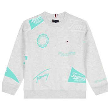 Boys Grey Logo Sweatshirts