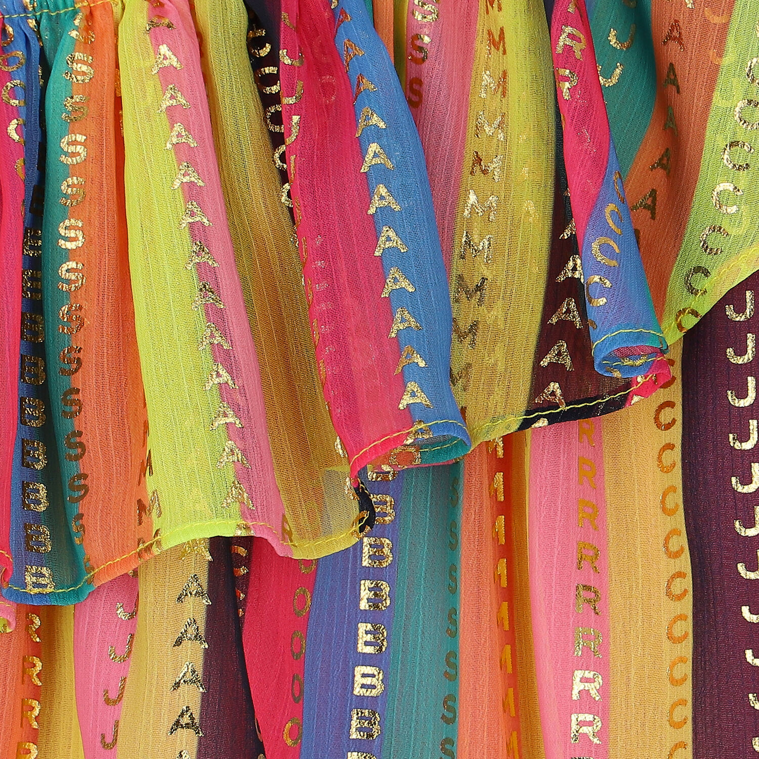 توب بالشعار مخطط باللون الذهبي و الوردي للبنات , 1, hi-res