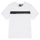 Boys White & Black Logo T-Shirt, 1, hi-res