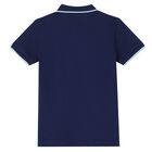 Boys Navy Logo Polo Shirt, 3, hi-res