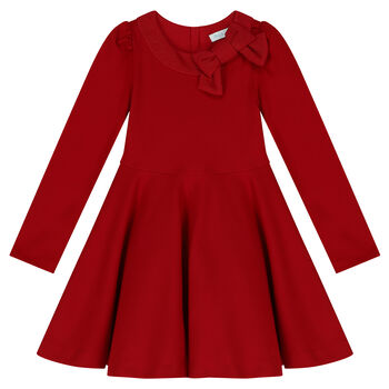 Girls Red Bow Dress