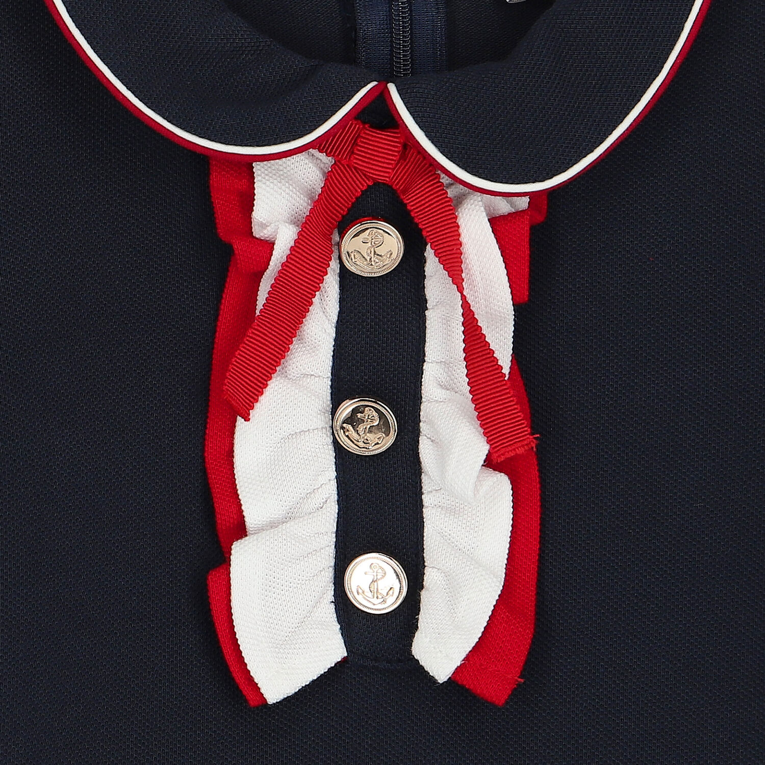 فستان بنات بولو باللون الكحلي, 1, hi-res