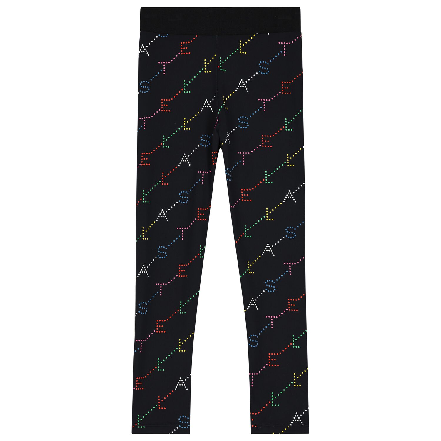 Girls Black Logo Leggings, 1, hi-res image number null
