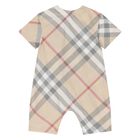 Beige Check Romper Gift Set, 1, hi-res