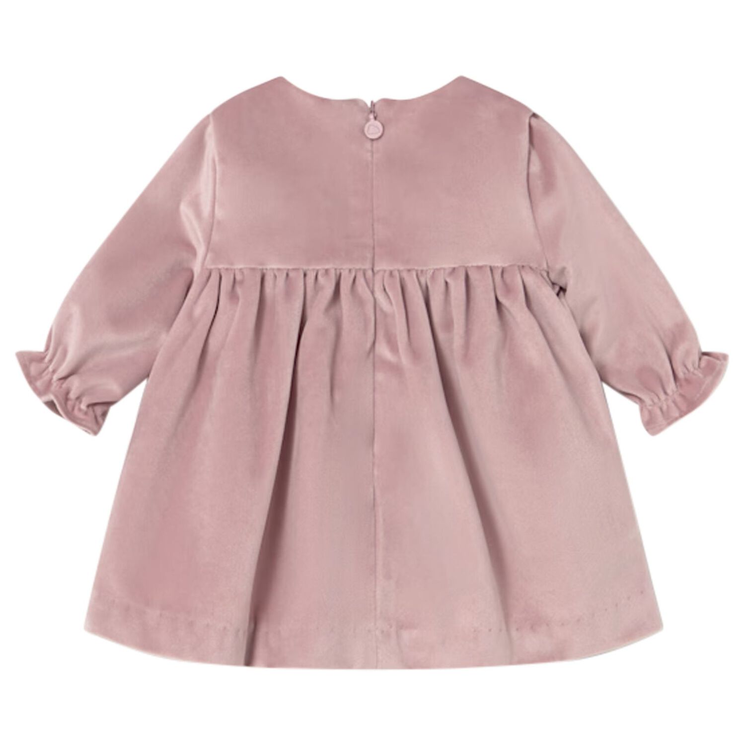 Baby Girls Pink Velvet Dress, 1, hi-res