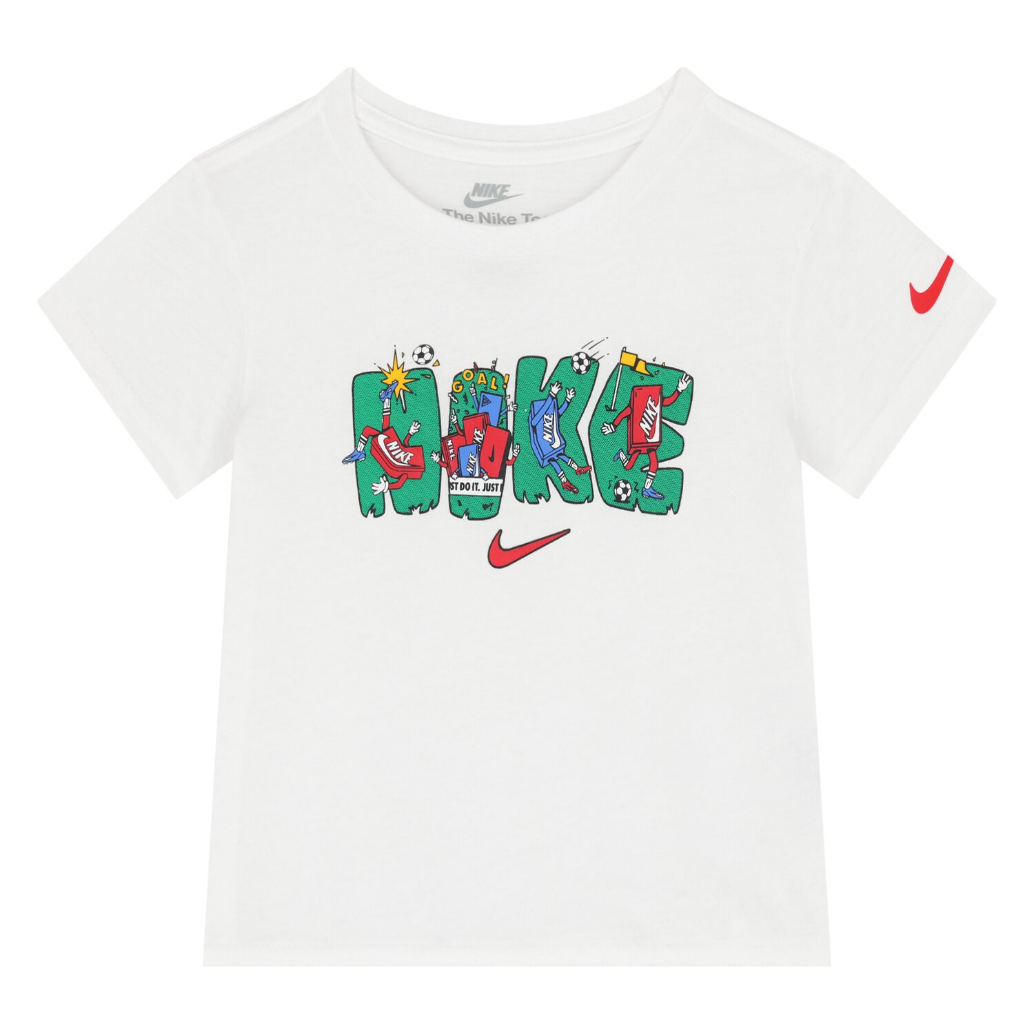 Younger Boys White Logo T-Shirt, 1, hi-res