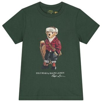 Boys Green Polo Bear T-Shirt