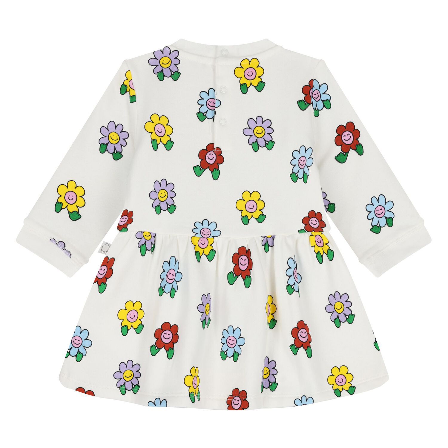 Younger Girls White Flower Dress, 1, hi-res