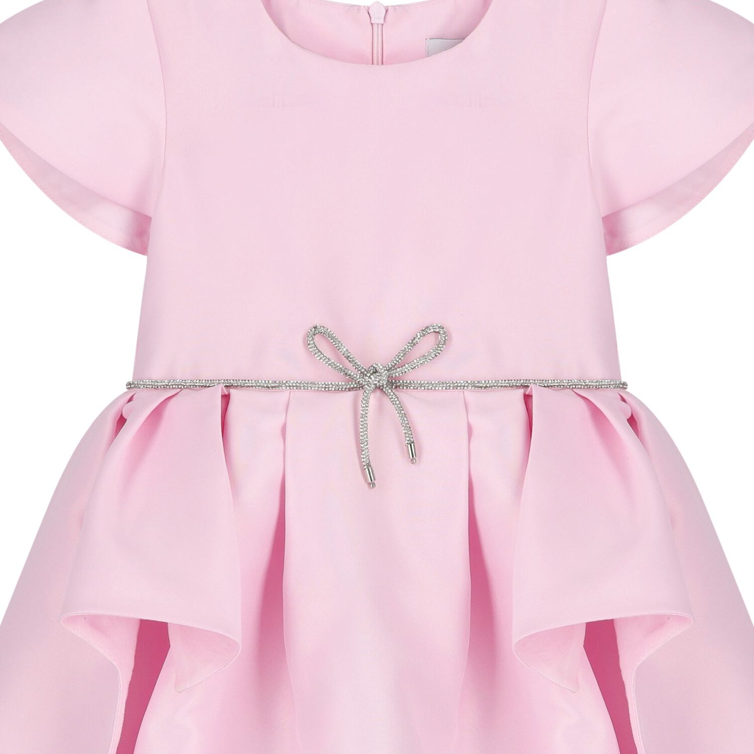 Girls Pink Embellished Satin Dress, 1, hi-res image number null