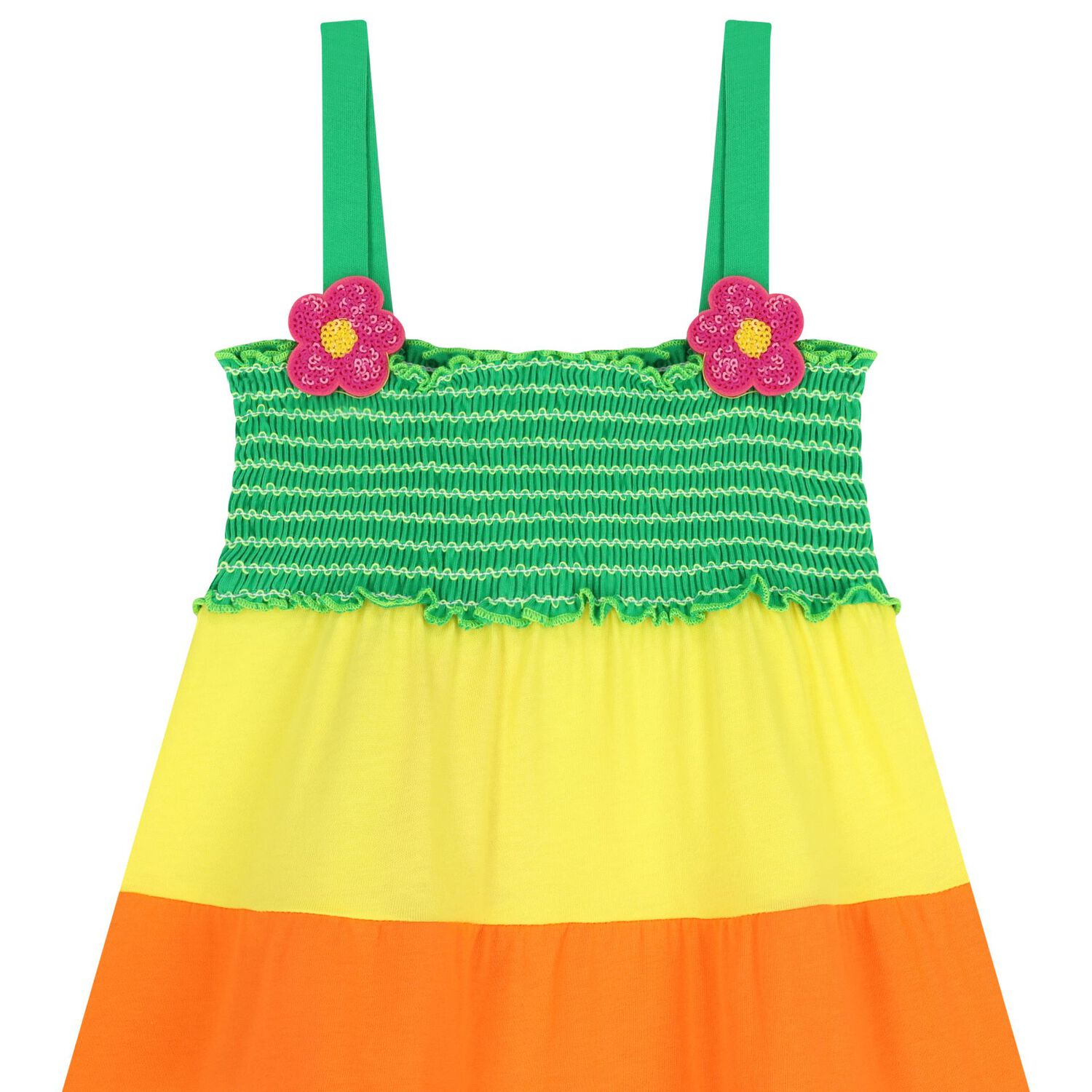Girls Multi-Coloured Flower Dress, 1, hi-res