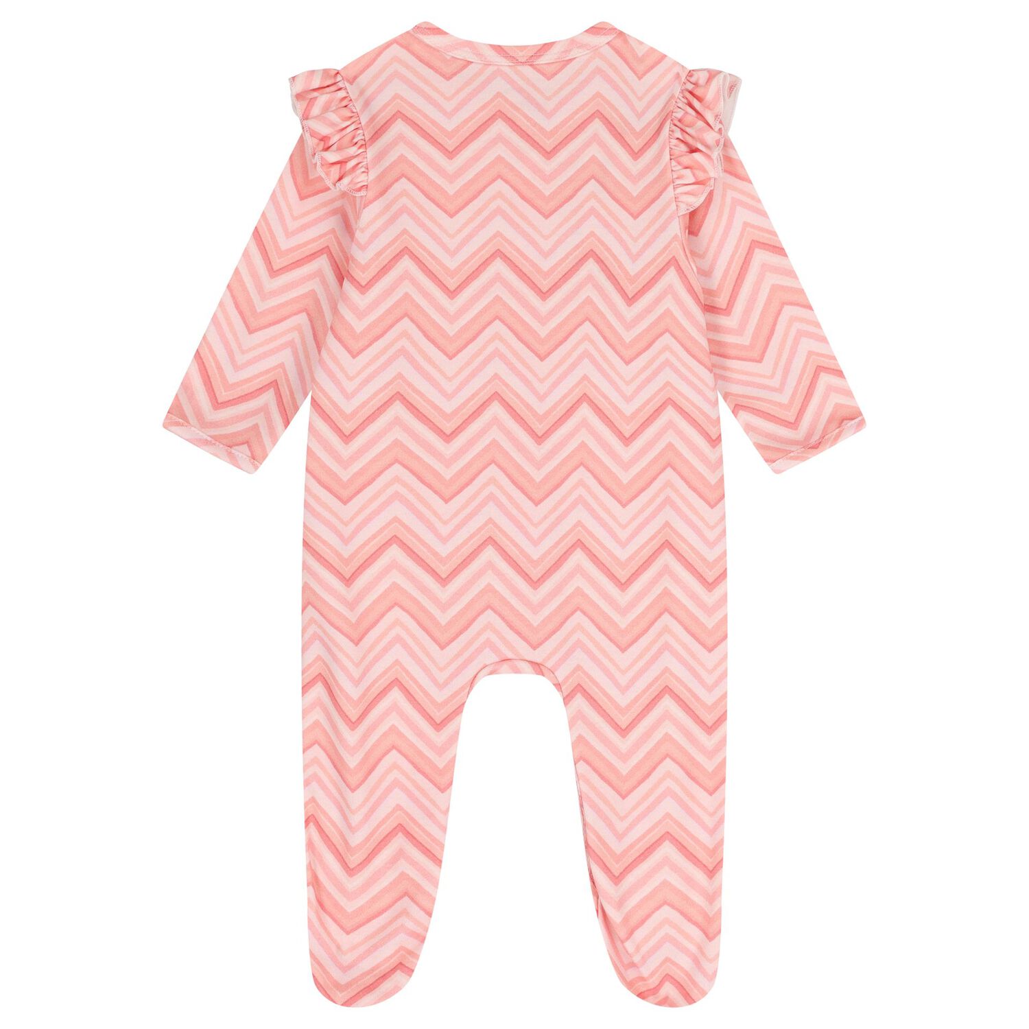 Baby Girls Pink Zig Zag Babygrow, 2, hi-res