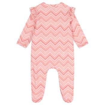 Baby Girls Pink Zig Zag Babygrow