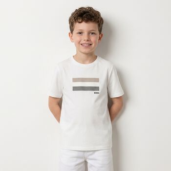 Boys White Logo T-Shirt