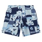 طقم شورت اولاد ديزنى بالشعار باللون الازرق, 1, hi-res