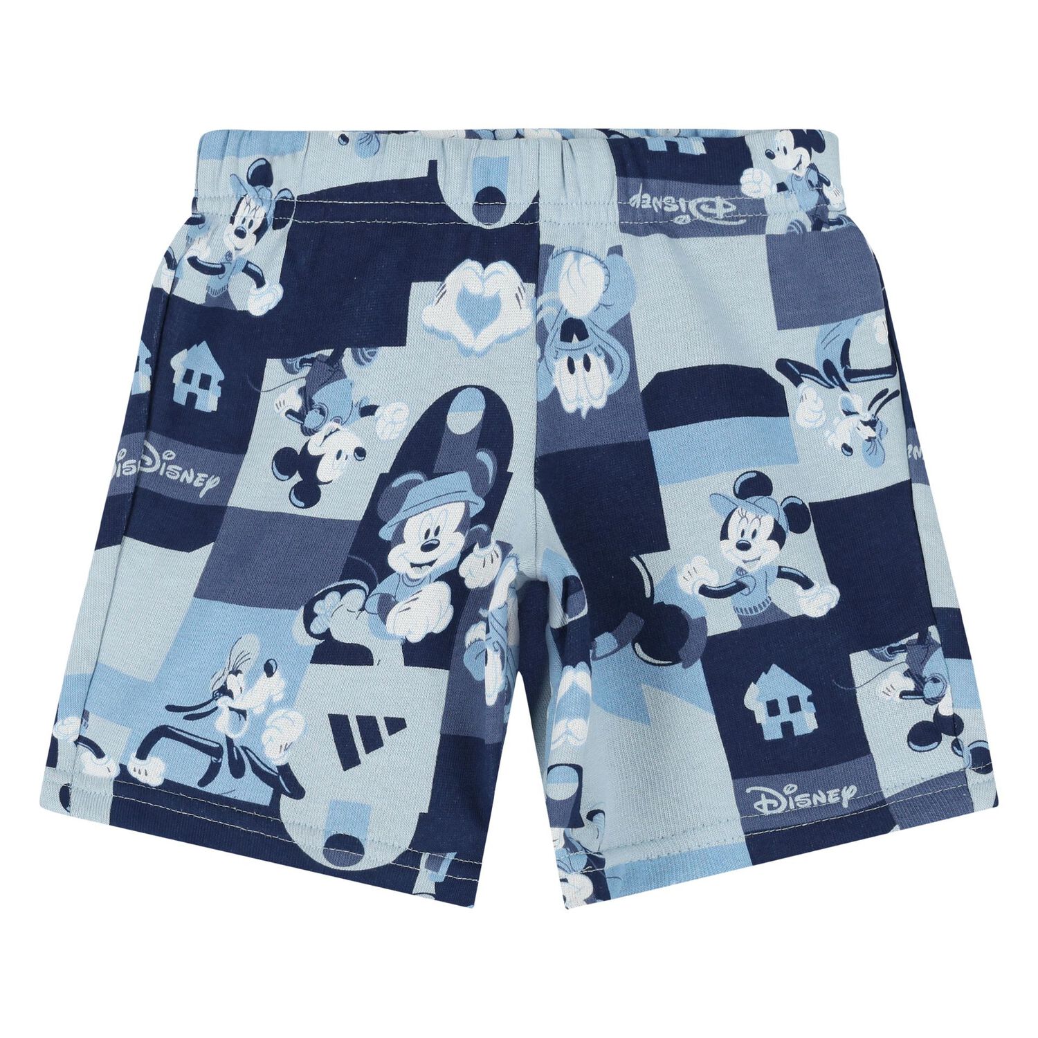 طقم شورت اولاد ديزنى بالشعار باللون الازرق, 1, hi-res