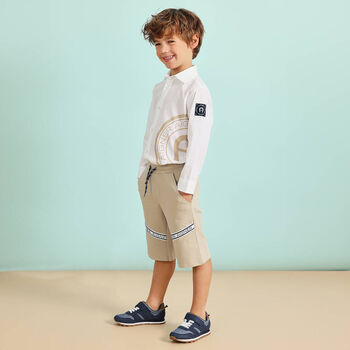 Boys White Logo Shirt
