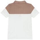 Boys White & Beige Logo Polo Shirt , 2, hi-res