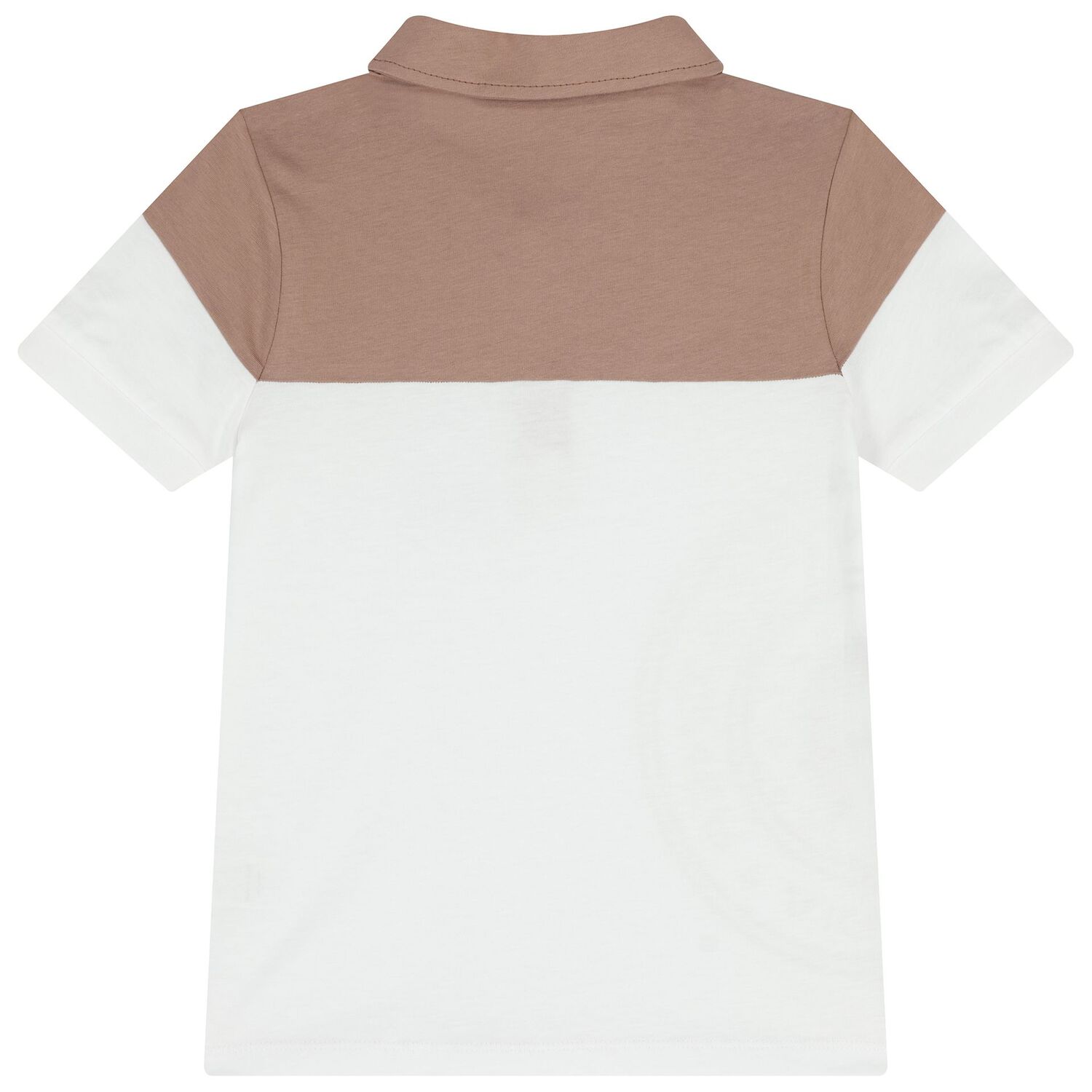 Boys White & Beige Logo Polo Shirt , 2, hi-res