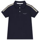 Boys Navy Blue Logo Polo Shirt, 1, hi-res