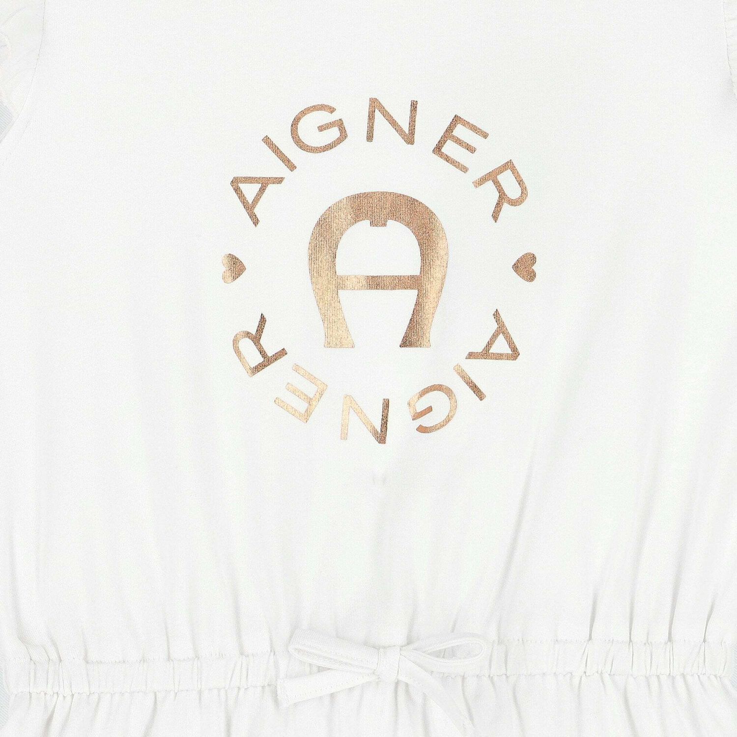 Girls White Logo Dress , 1, hi-res
