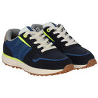 Boys Blue Logo Trainers, 1, hi-res
