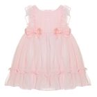 Baby Girls Pink Chiffon Bow Dress, 2, hi-res