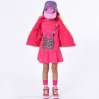 فستان بنات بالشعار باللون الوردي, 1, hi-res