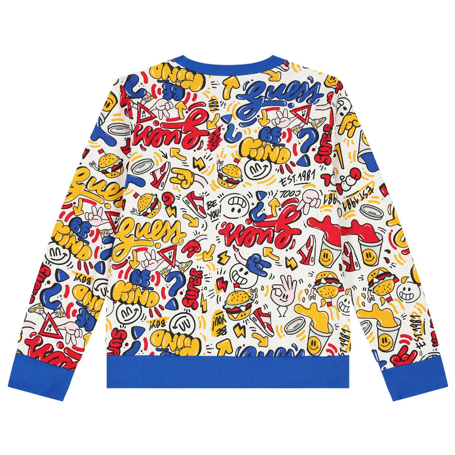 Boys White Logo Sweatshirt, 2, hi-res image number null