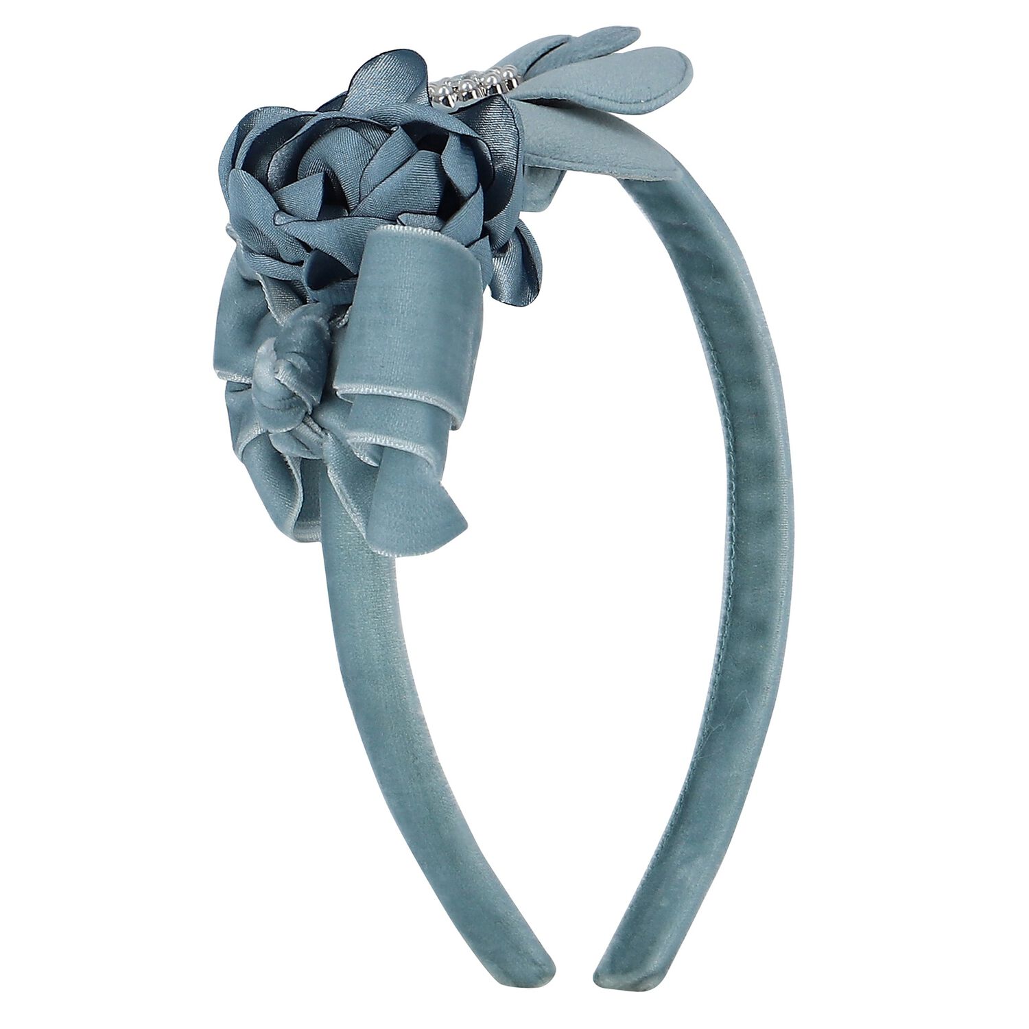 طوق شعر بنات بالزهور باللون الأزرق, 4, hi-res image number null