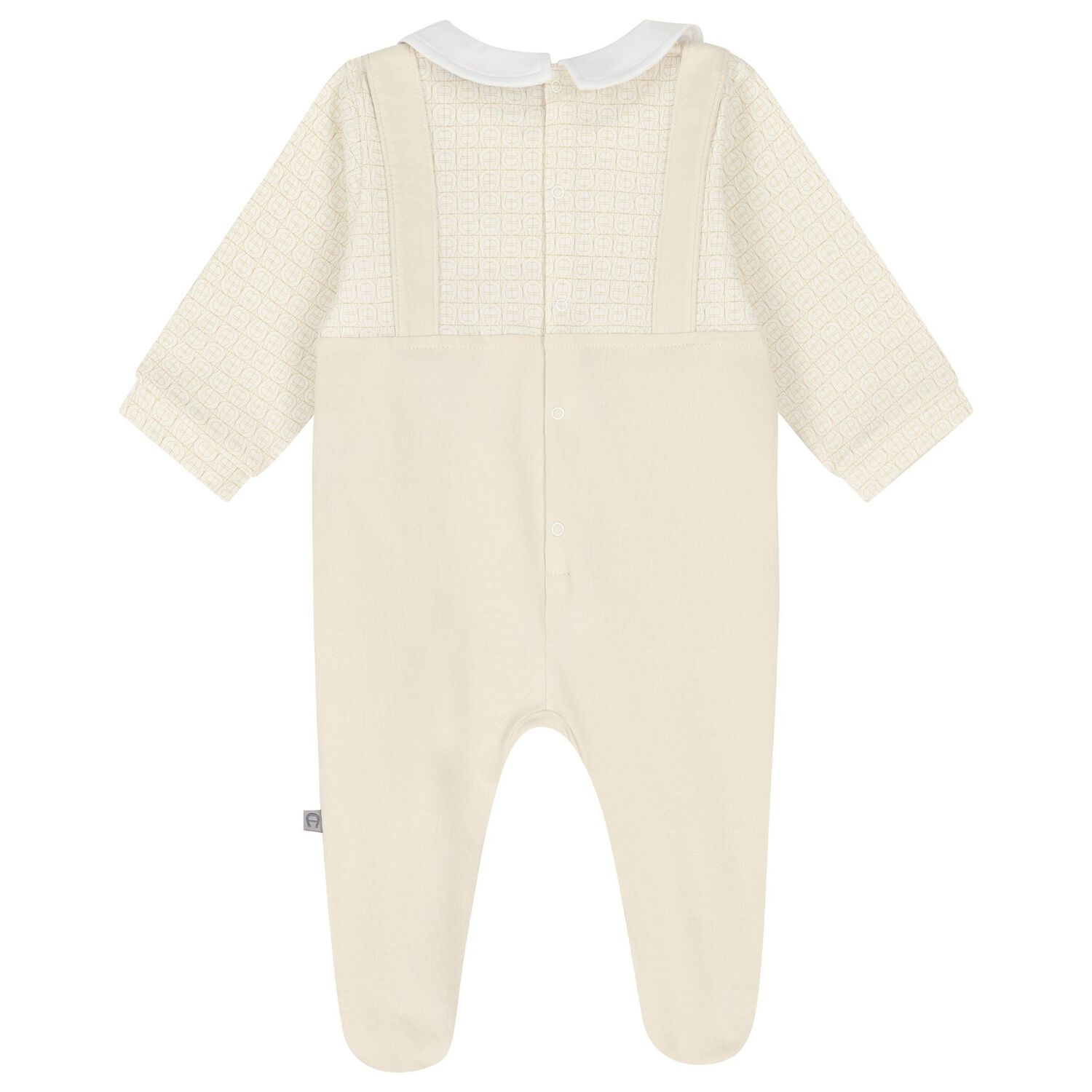 Beige & Gold Logo Babygrow, 1, hi-res image number null