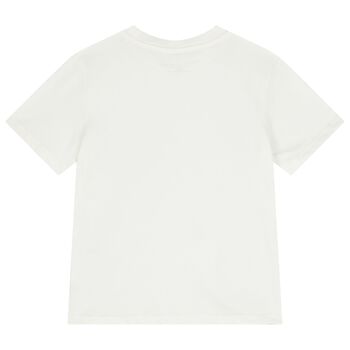 تيشيرت بالشعار باللون العاجي للأولاد