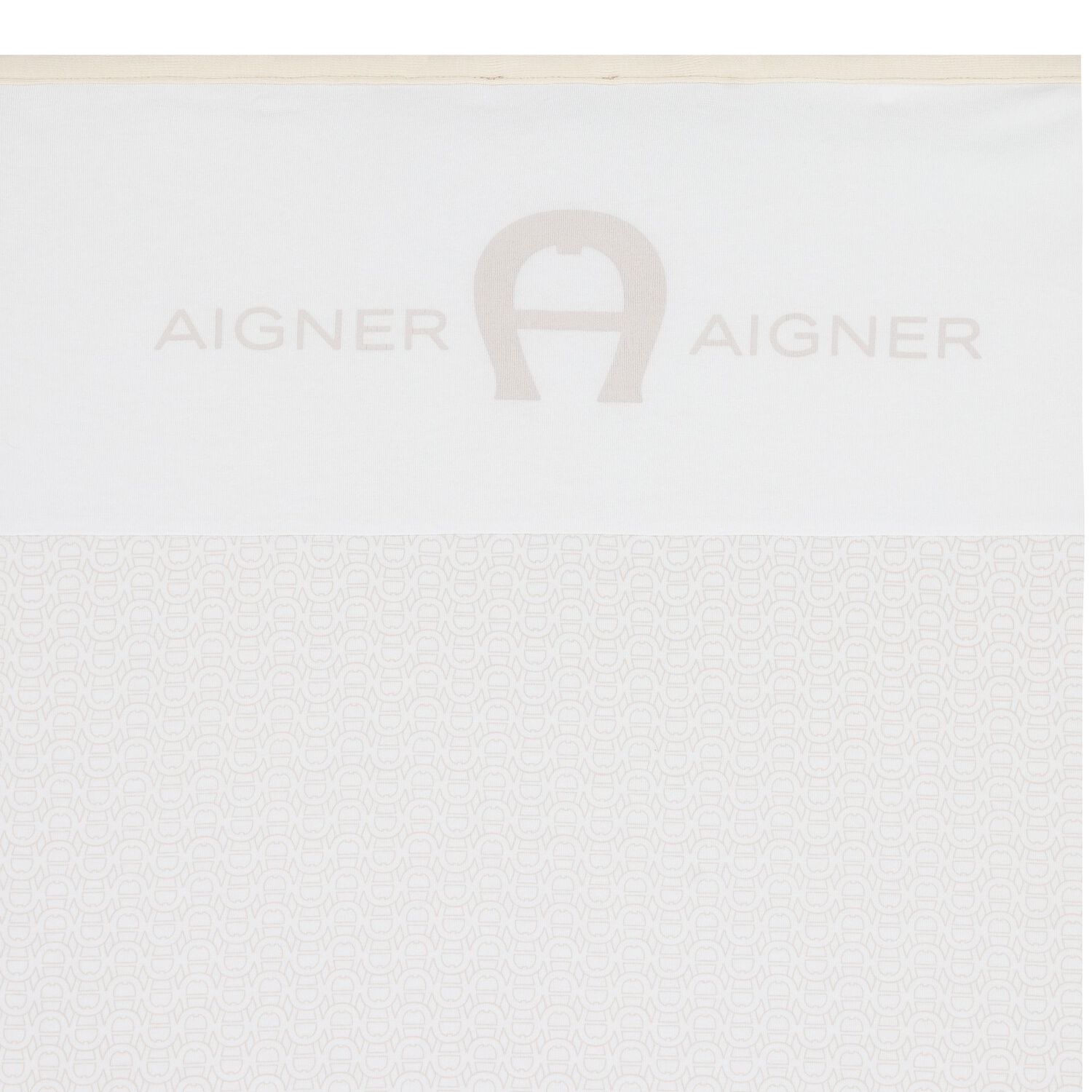 بطانية أطفال بشعار باللونين الأبيض والبيج, 1, hi-res