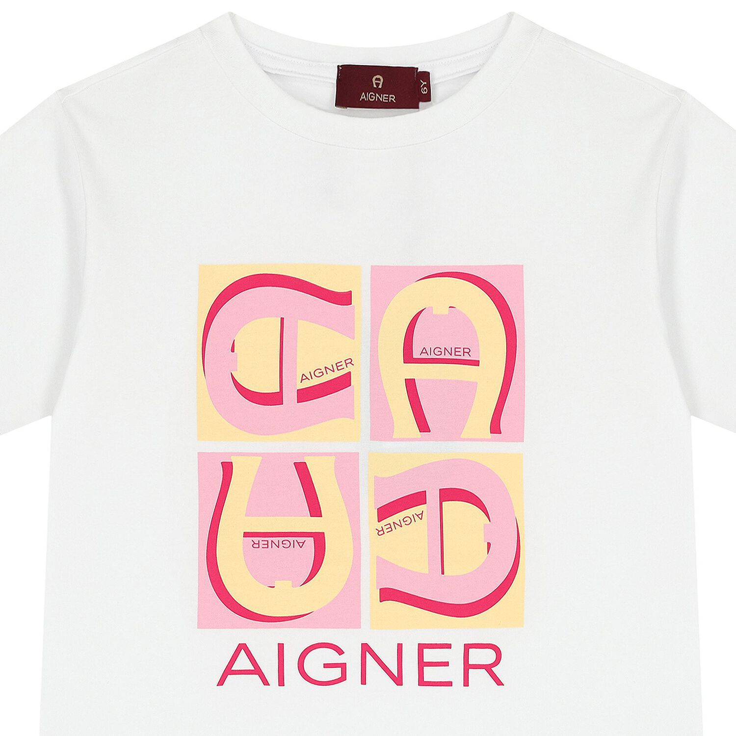 Girls White & Pink Logo T-Shirt, 1, hi-res image number null