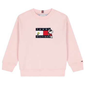 Girls Pink Snoopy Logo Sweatshirt