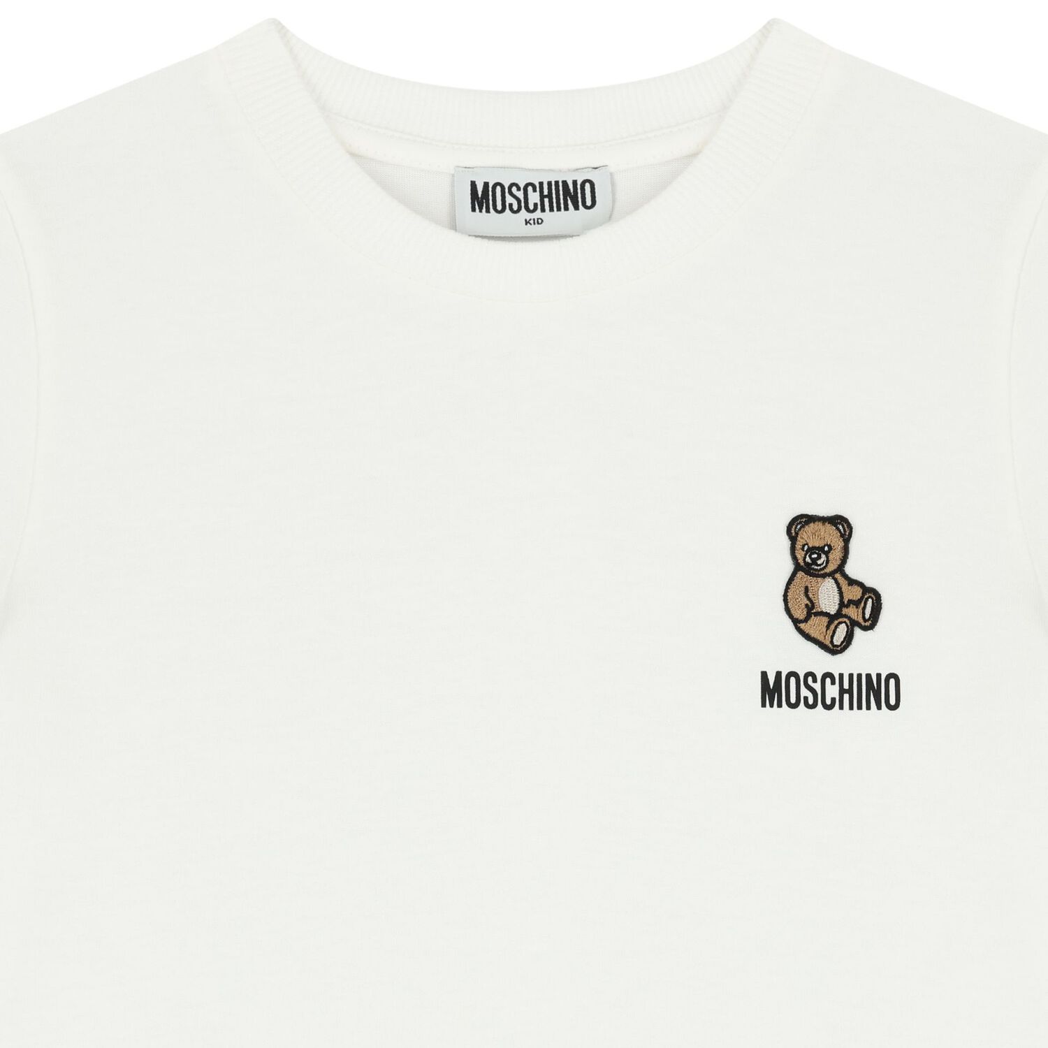 تي شيرت بشعار الدب تيدي باللون الأبيض, 1, hi-res