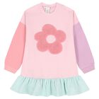 Girls Pink Flower Dress Set, 1, hi-res