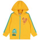 Boys Yellow & Green Squirrel Hooded Zip Up Top, 1, hi-res