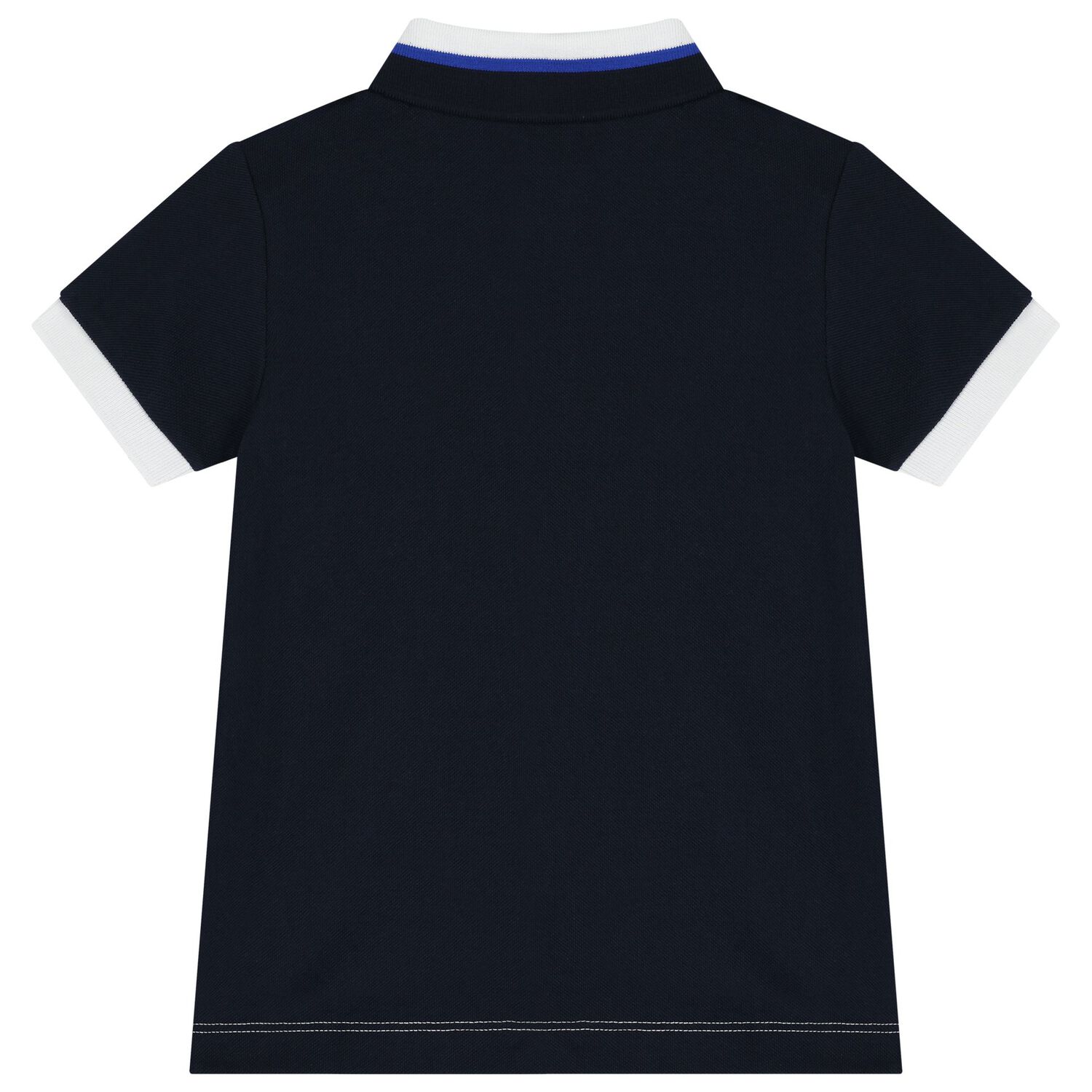 Boys White & Navy blue Logo Polo Shirt, 2, hi-res