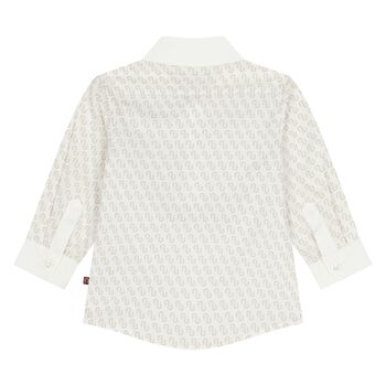 تيشيرت أطفال بالشعار باللون الأبيض للأولاد