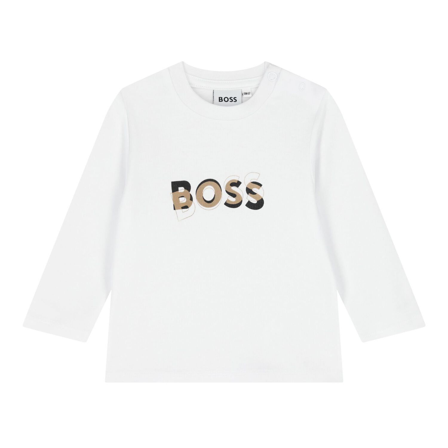 Baby Boys Beige & White Logo Tracksuit Gift Set, 1, hi-res