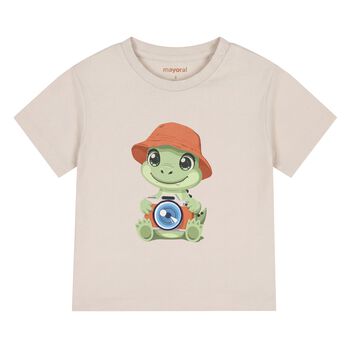 Younger Boys Beige Crocodile T-Shirt