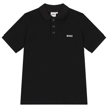 BOSS Boys Black Logo Polo Shirt, 1 Boys Black Logo Polo Shirt