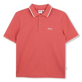 Boys Mini Me Red Logo Polo Shirt