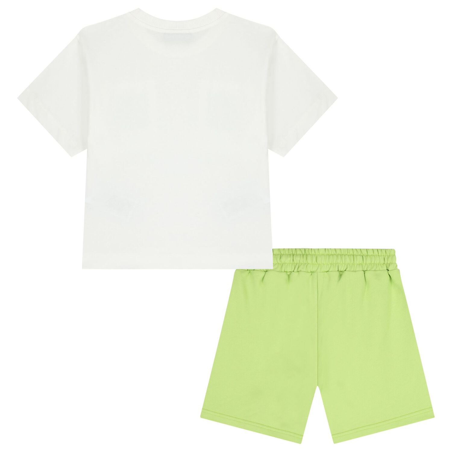 Boys White & Green Logo Shorts Set, 2, hi-res