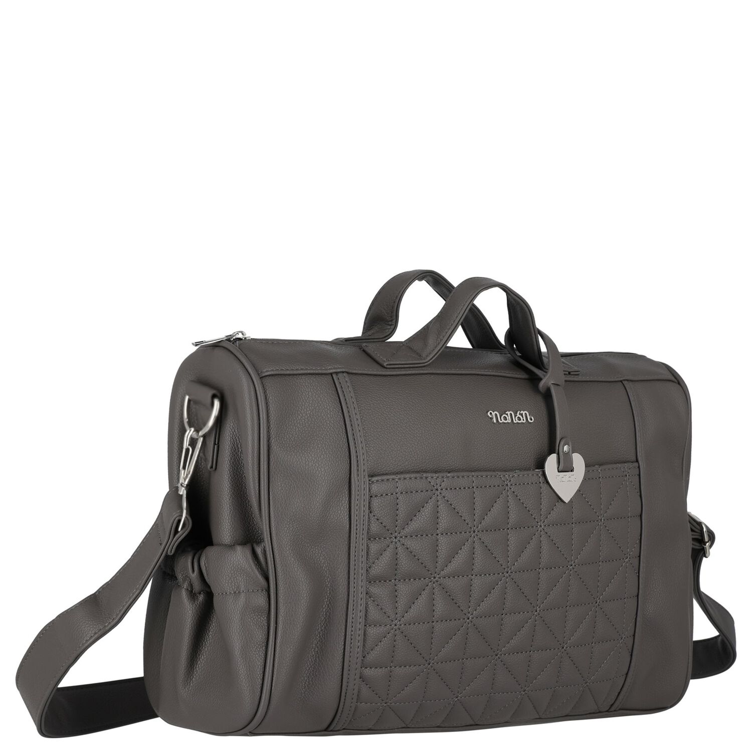 Grey Quilted Baby Changing Bag, 2, hi-res image number null