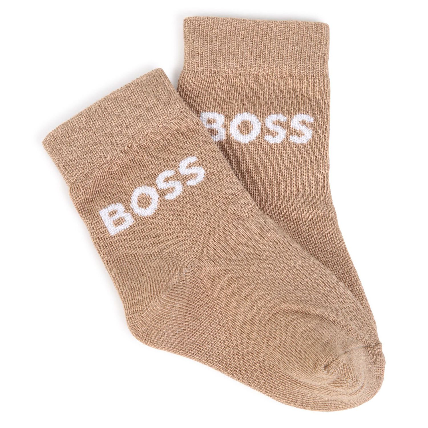Baby Boys Beige, White & Black Logo Socks ( 3-Pack ) , 1, hi-res