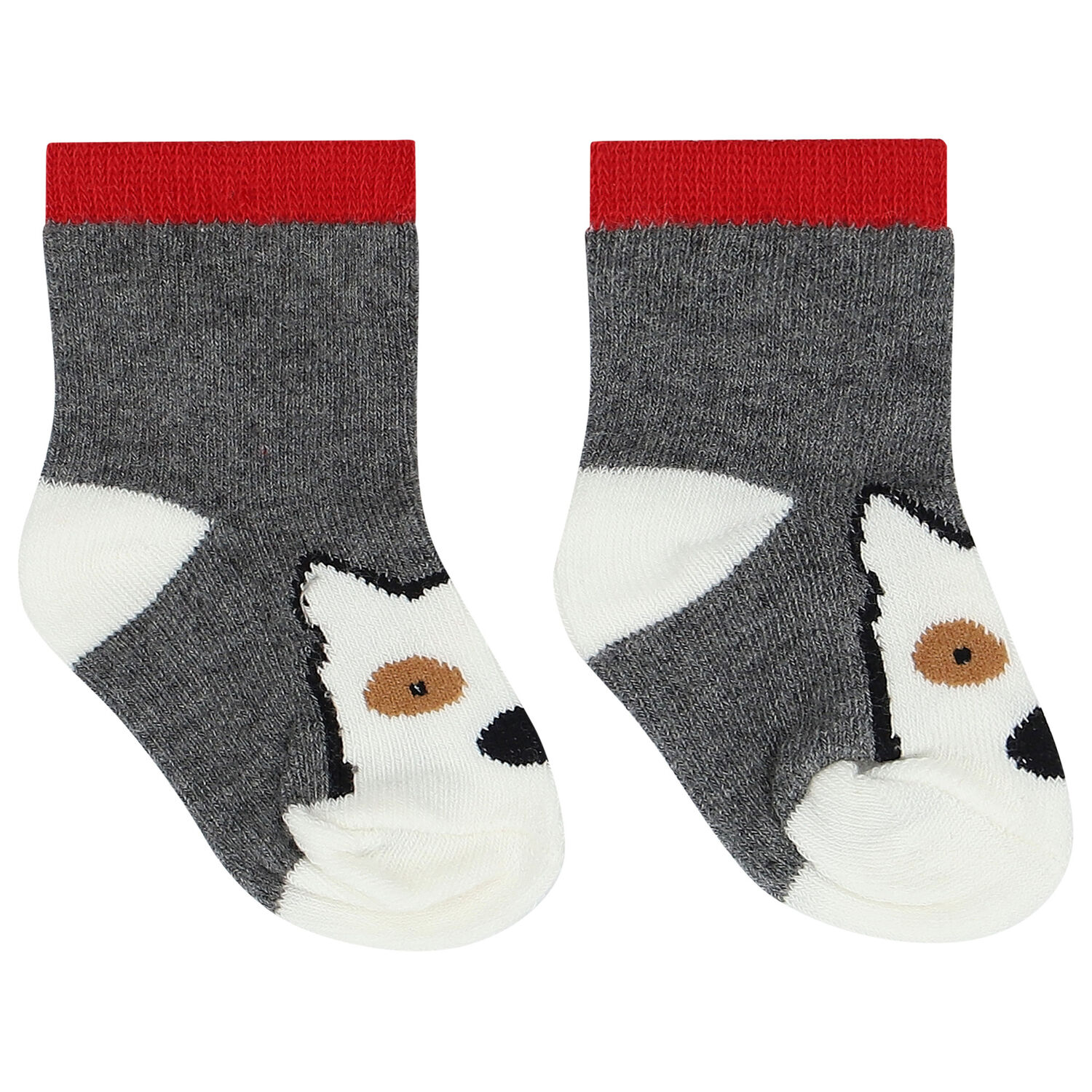 Baby Boys White, Grey & Red Socks ( 3-Pack ), 1, hi-res