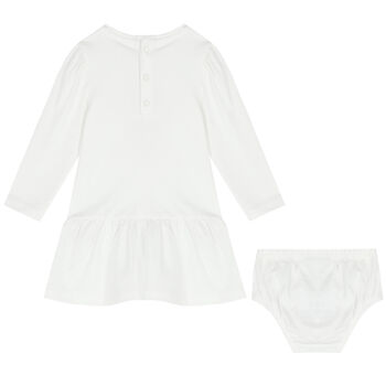 Baby Girls White Logo Dress Set