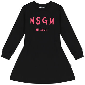 Girls Black Logo Dress