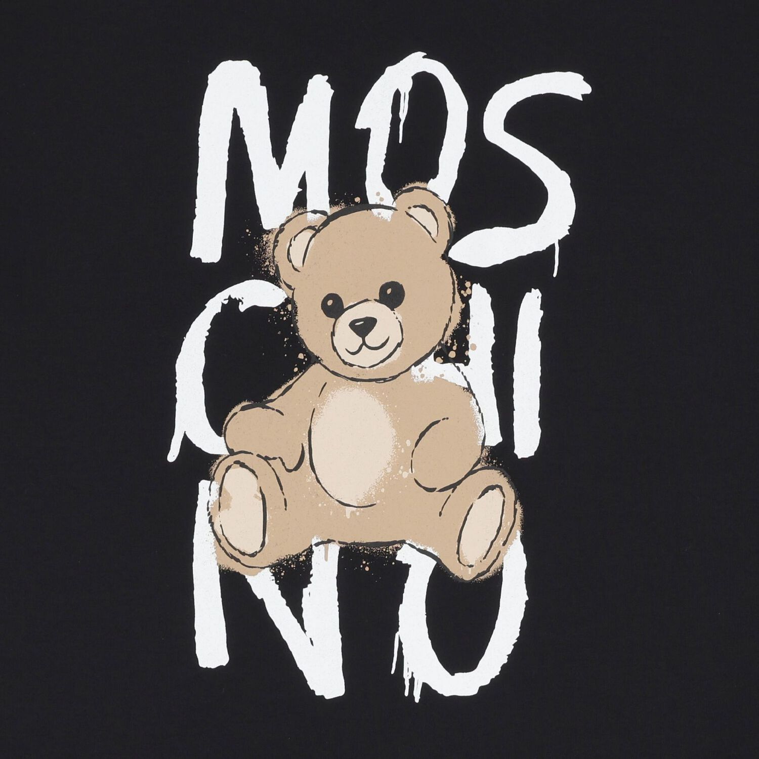 Girls Black Teddy Bear Logo Dress, 2, hi-res